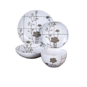 Dorsch Flora Grey 24-Piece Stoneware Set | DH-09393